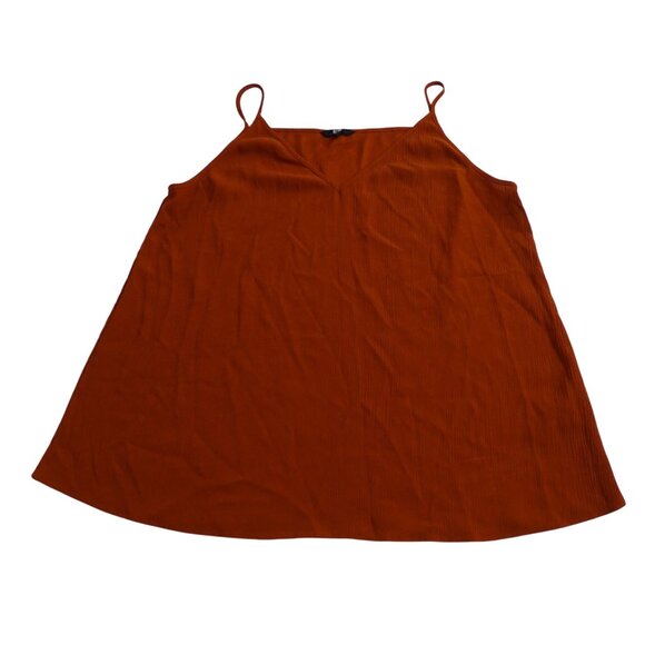 Uniqlo Rust Brown Sleeveless V-Neck Camisole Tank Top Women Size XXL Textured - Picture 1 of 9